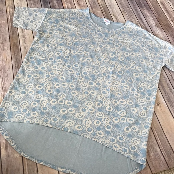 LuLaRoe size 2x blue white floral tunic top - Picture 1 of 4